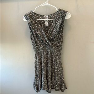 Sadie & Sage Black and White Ruffled Wrap Mini Dress